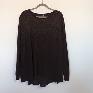 Plus Size Black and Silver Ombre Sparkly Sweater